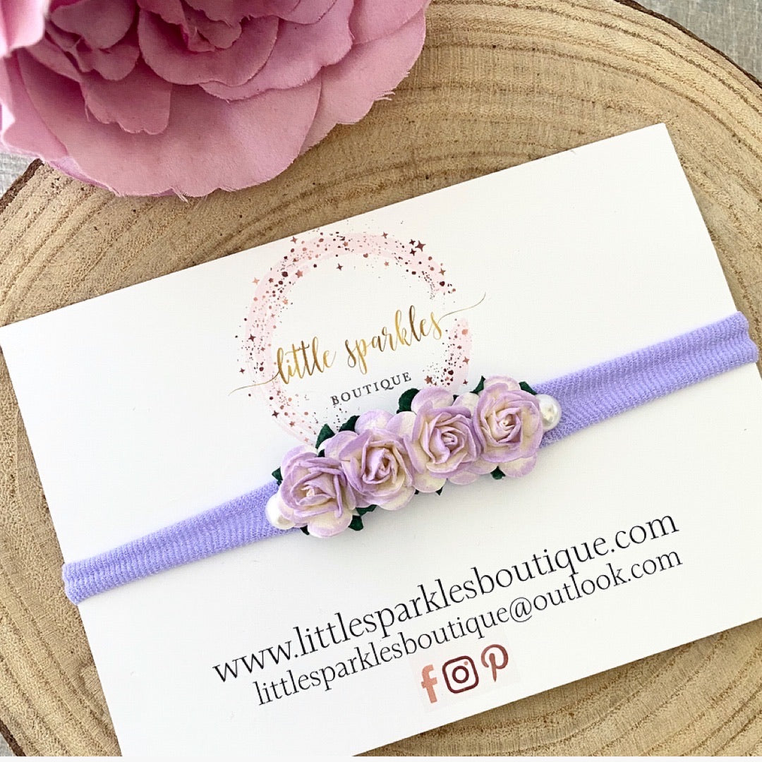 Lilac And White Mix Flower Headband