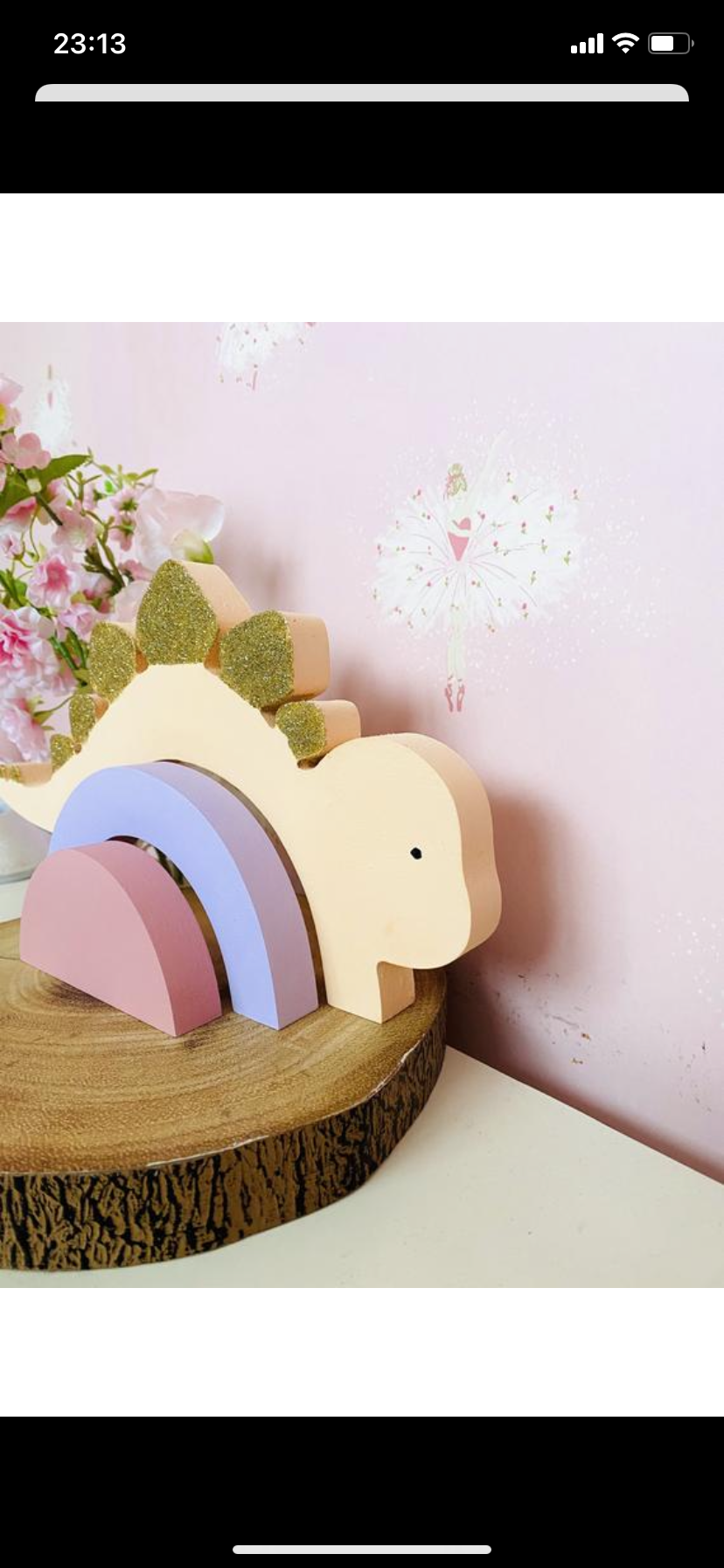 Children’s stacking  glitter dinosaur girls room decor