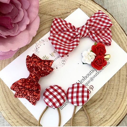 Mini Clip And Bobble Set Red