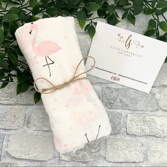 Flamingo Muslin Swaddle