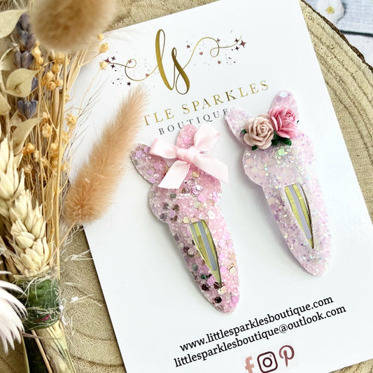 Glitter Bunny Clips