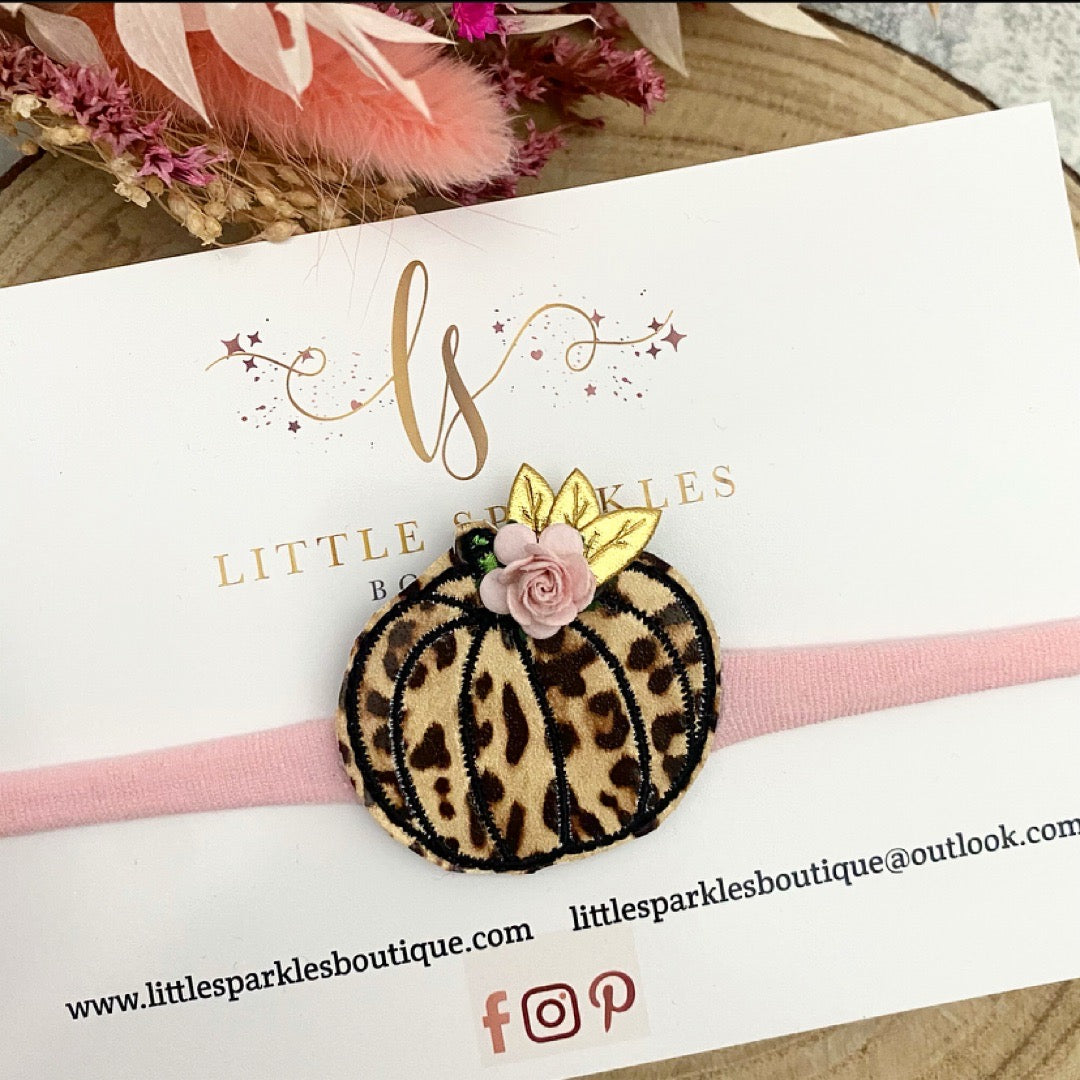 Leopard Pink Pumpkin Feltie