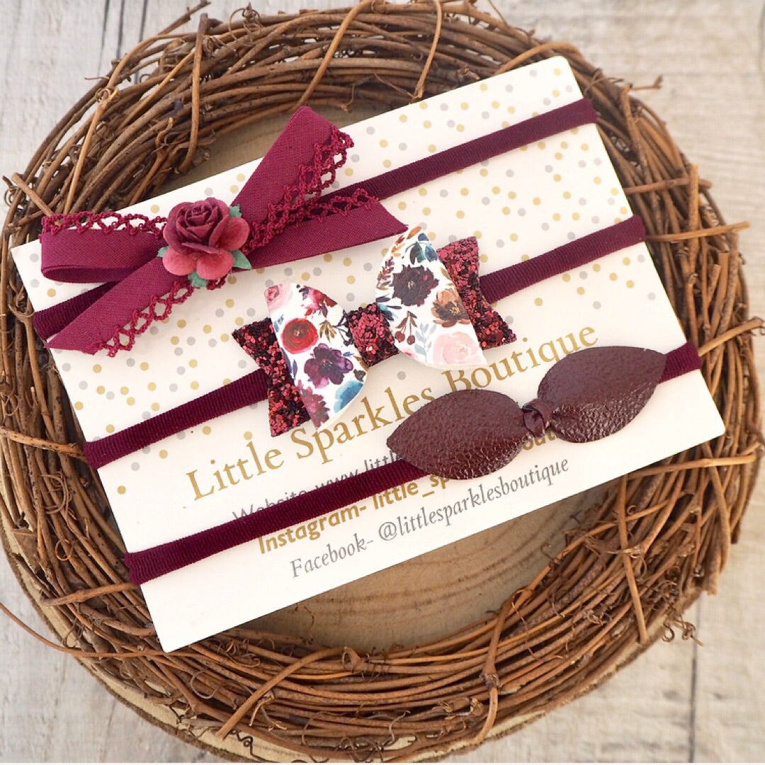 Plum Floral Set