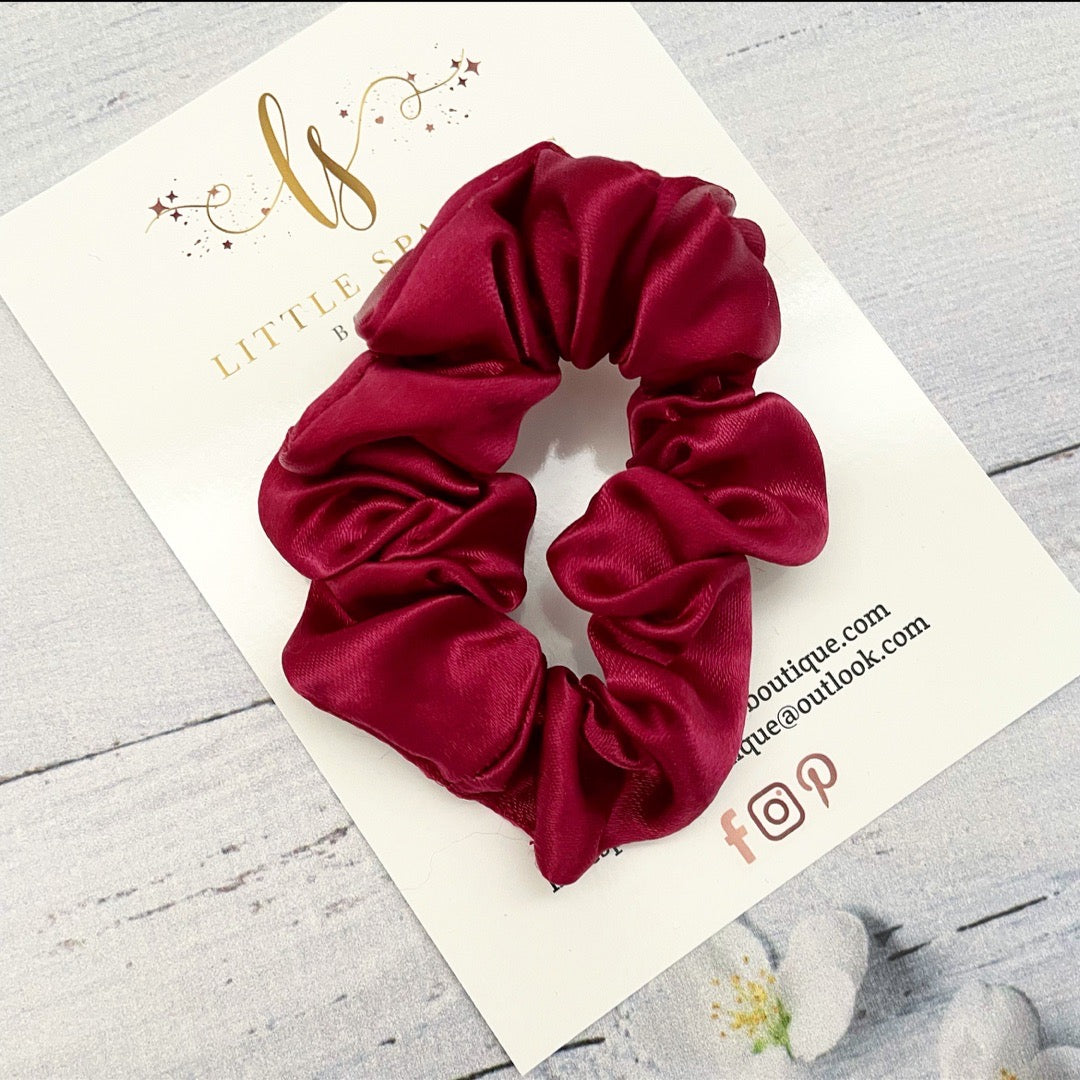 Burgundy Satin Scrunchie