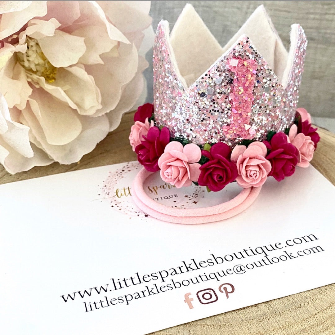 Pink And Silver Glizt Crown