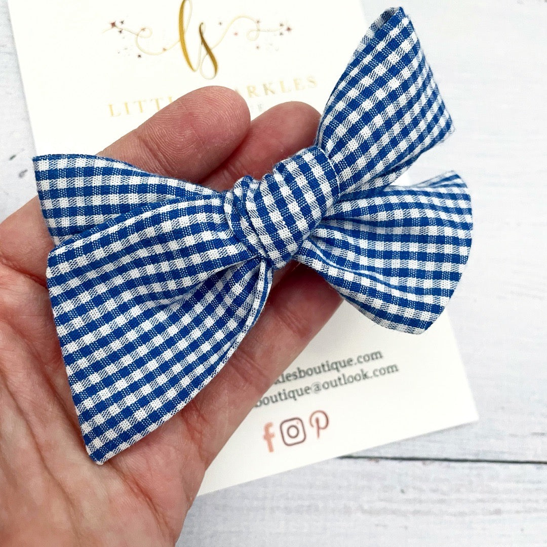 Royal Blue Fabric Tie Bow