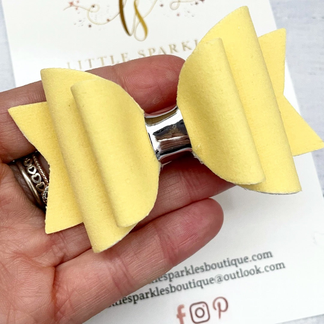 Lemon Suede Bow