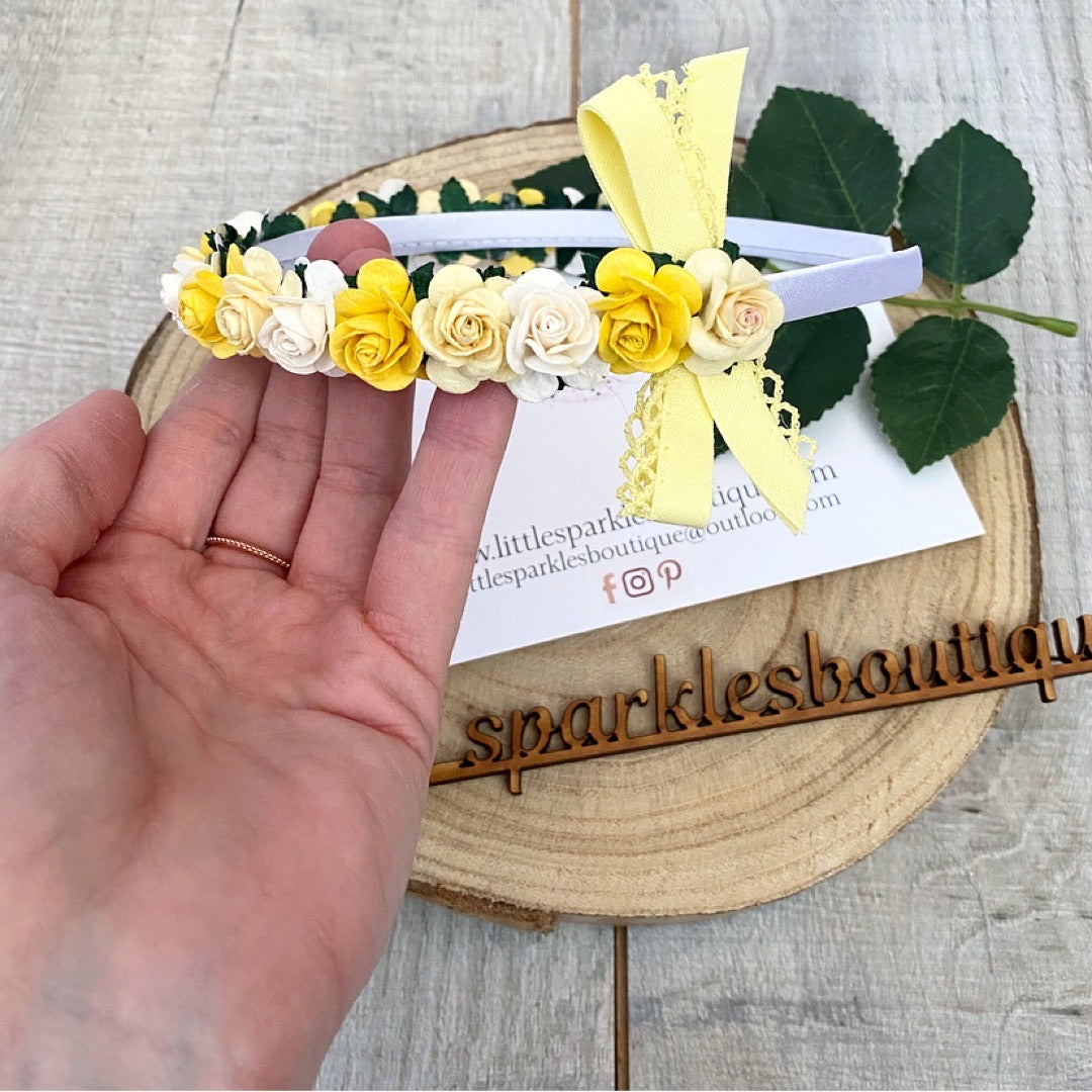 Lemon Floral Alice Band