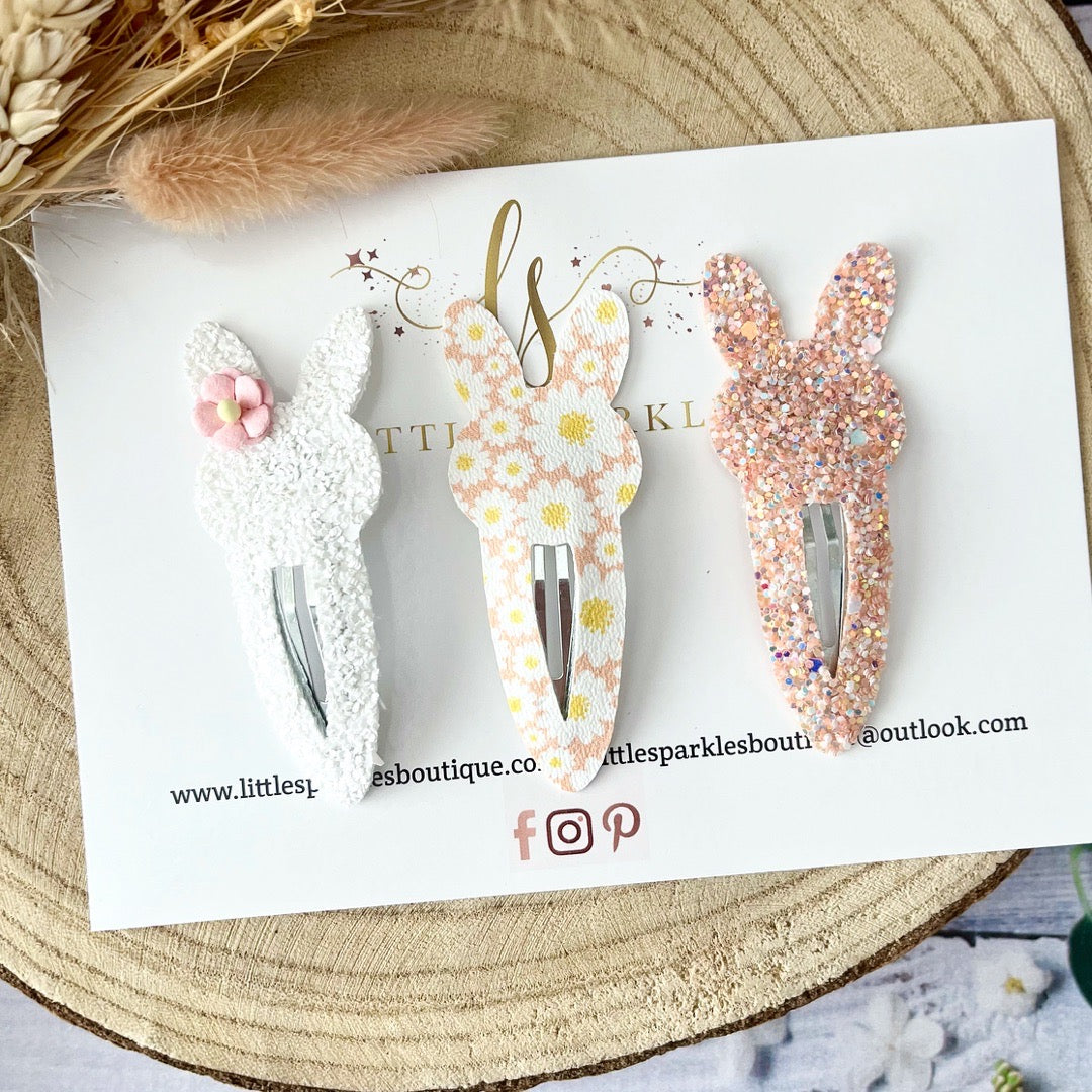 Floral Bunny Clips