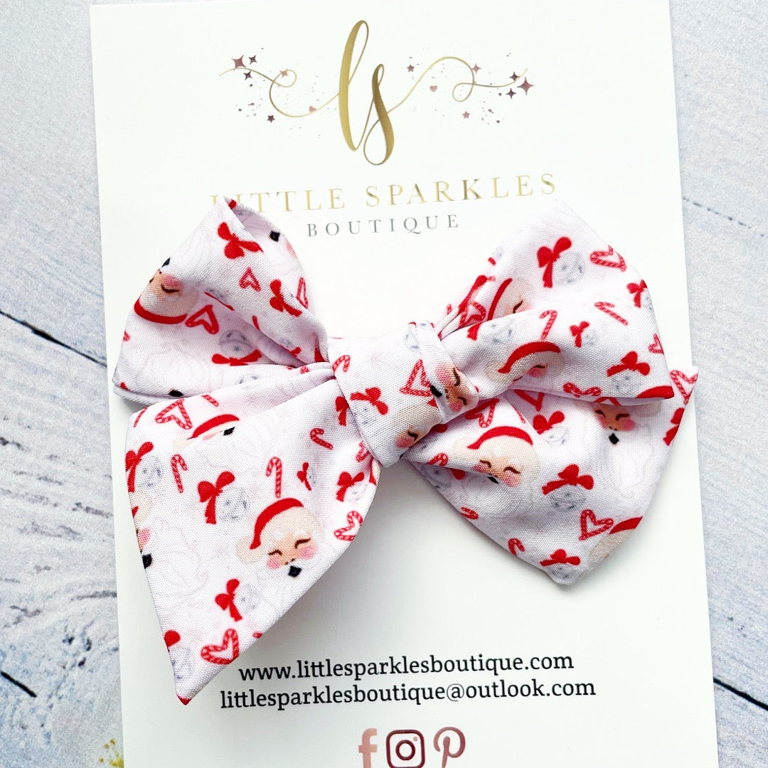 Santa Bow White