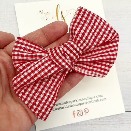 Red Fabric Tie Bow