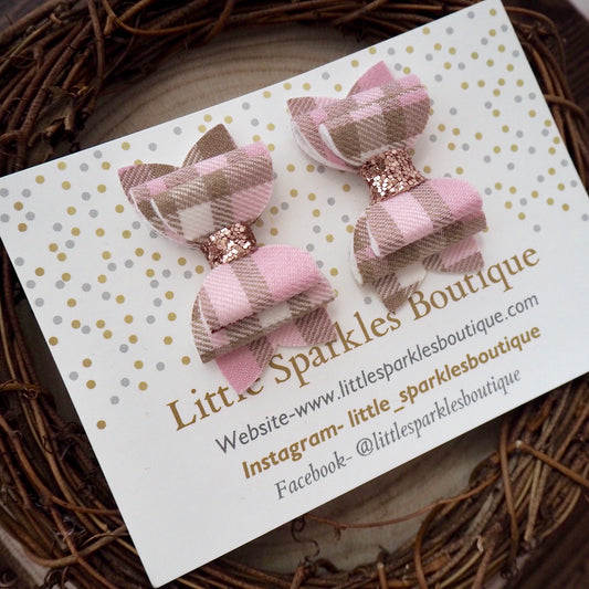Pink tartan piggies