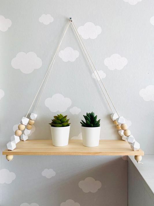 Girls or boys wooden bead shelf