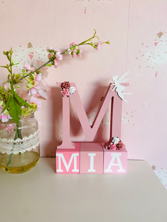Girls Personalised Wooden Blocks