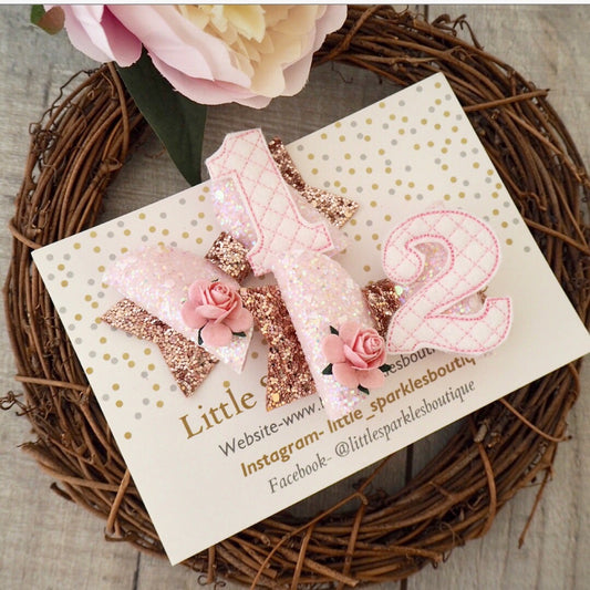 Pink And Rose Gold Birthday Bow